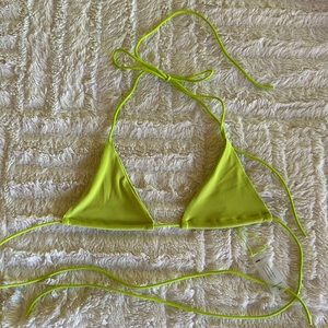 Top bathing suit. Bright green yellow.
